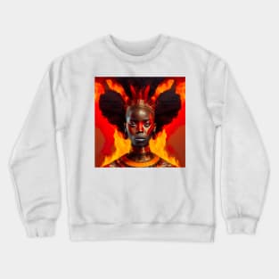 [AI Art] African Princess of Fire Bauhaus Art Style Crewneck Sweatshirt